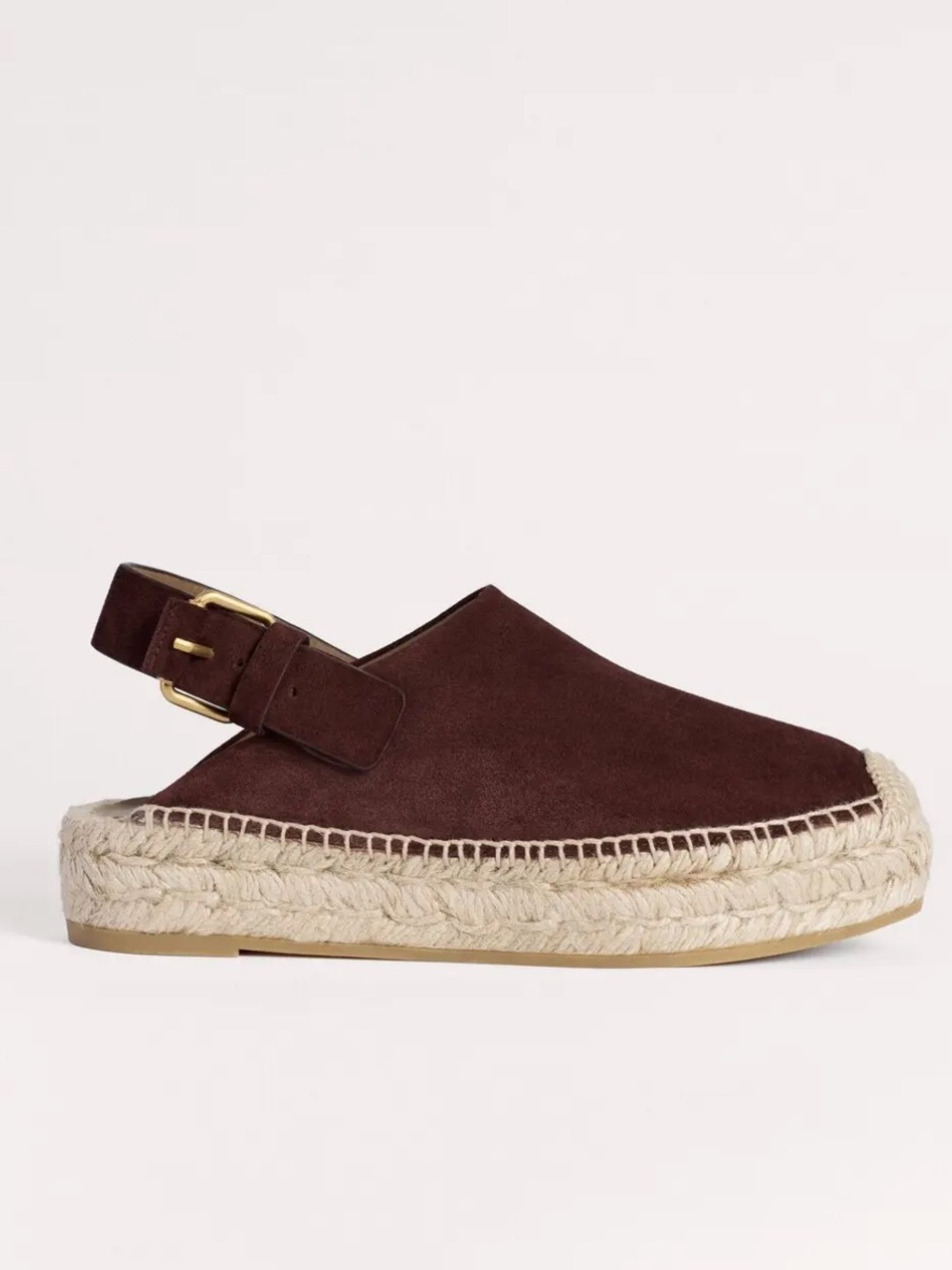 ME+EM Italian Suede Slingback Espadrilles - Dark Cinnamon